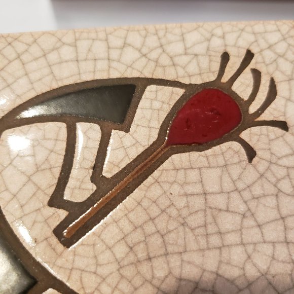 Vtg 1987 Arius Santa Fe Art Tile 4" Kokopelli Trivet New Mexico Made Italy READ - Picture 3 of 11